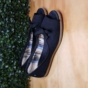 UGG Marleigh Open Toe Espadrille Flats, Size: 6 (Women), Black